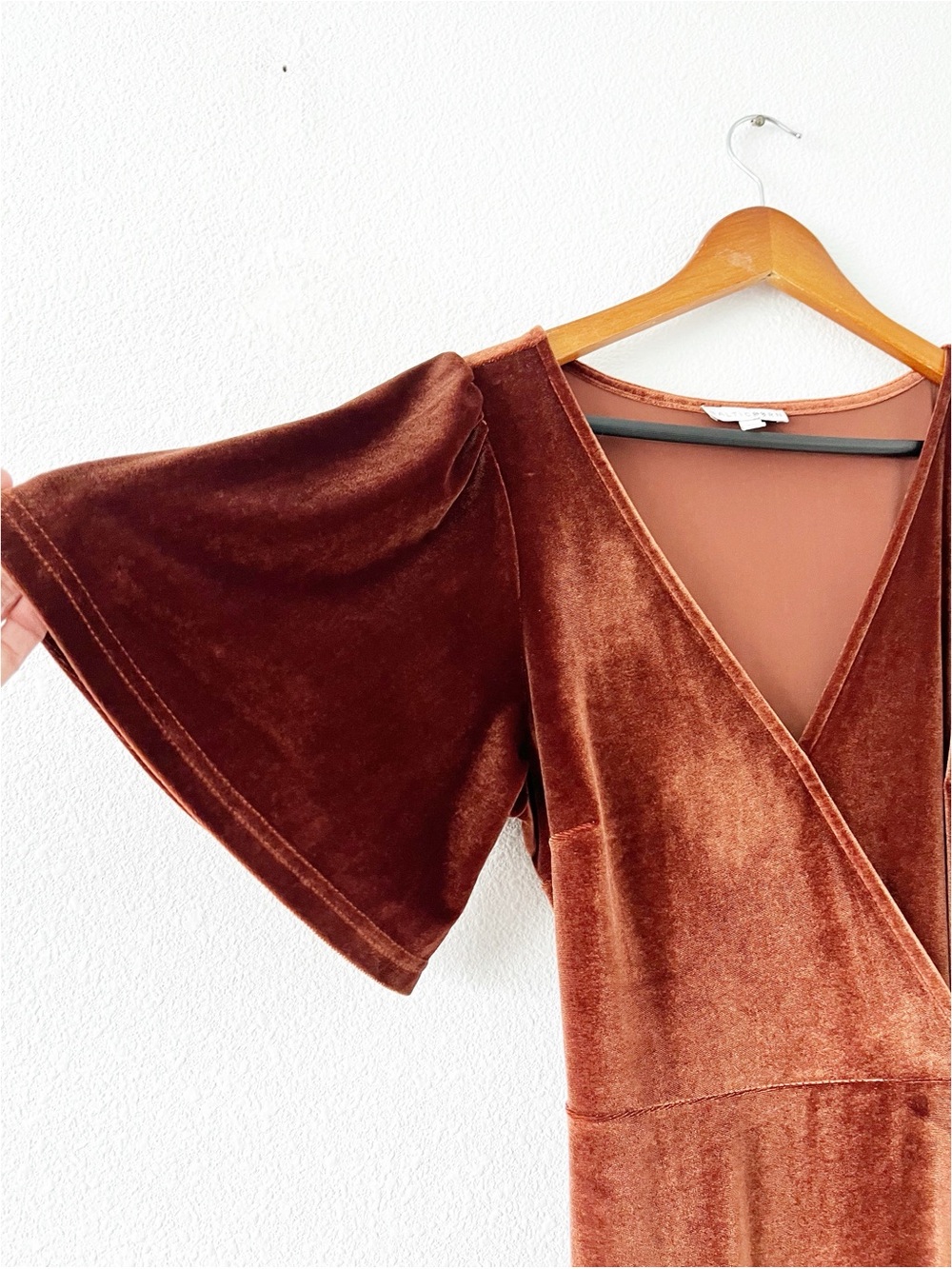 Baltic Born Meghan Velvet Rustic Brown Autumn Wedding Bridesmaid Wrap Maxi Dress - Picture 4 of 9